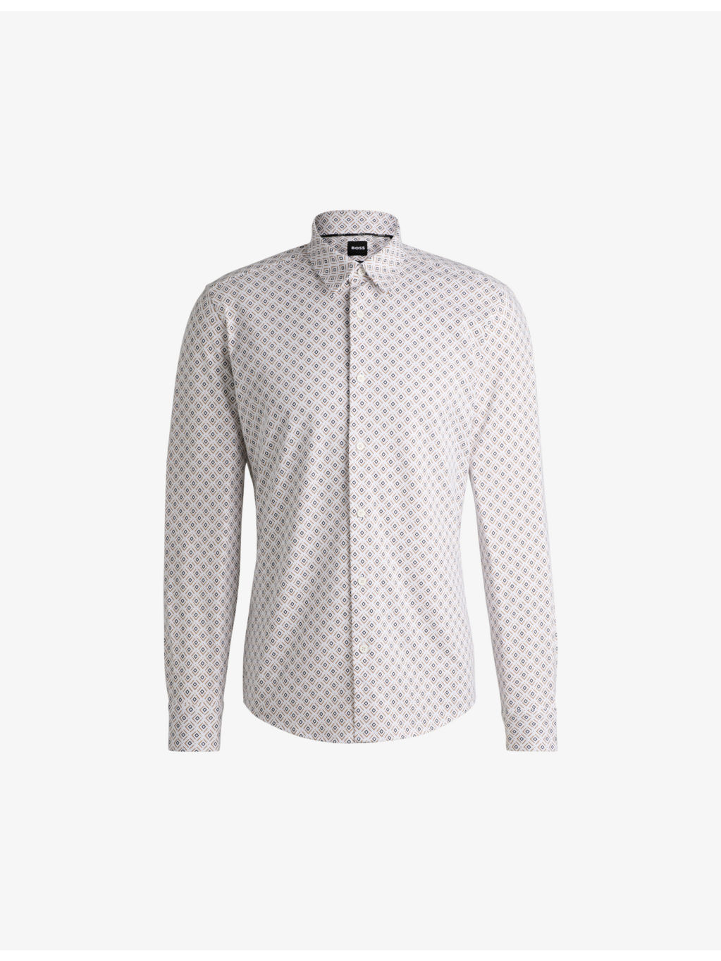 Printed slim-fit cotton-blend jersey shirt - 1