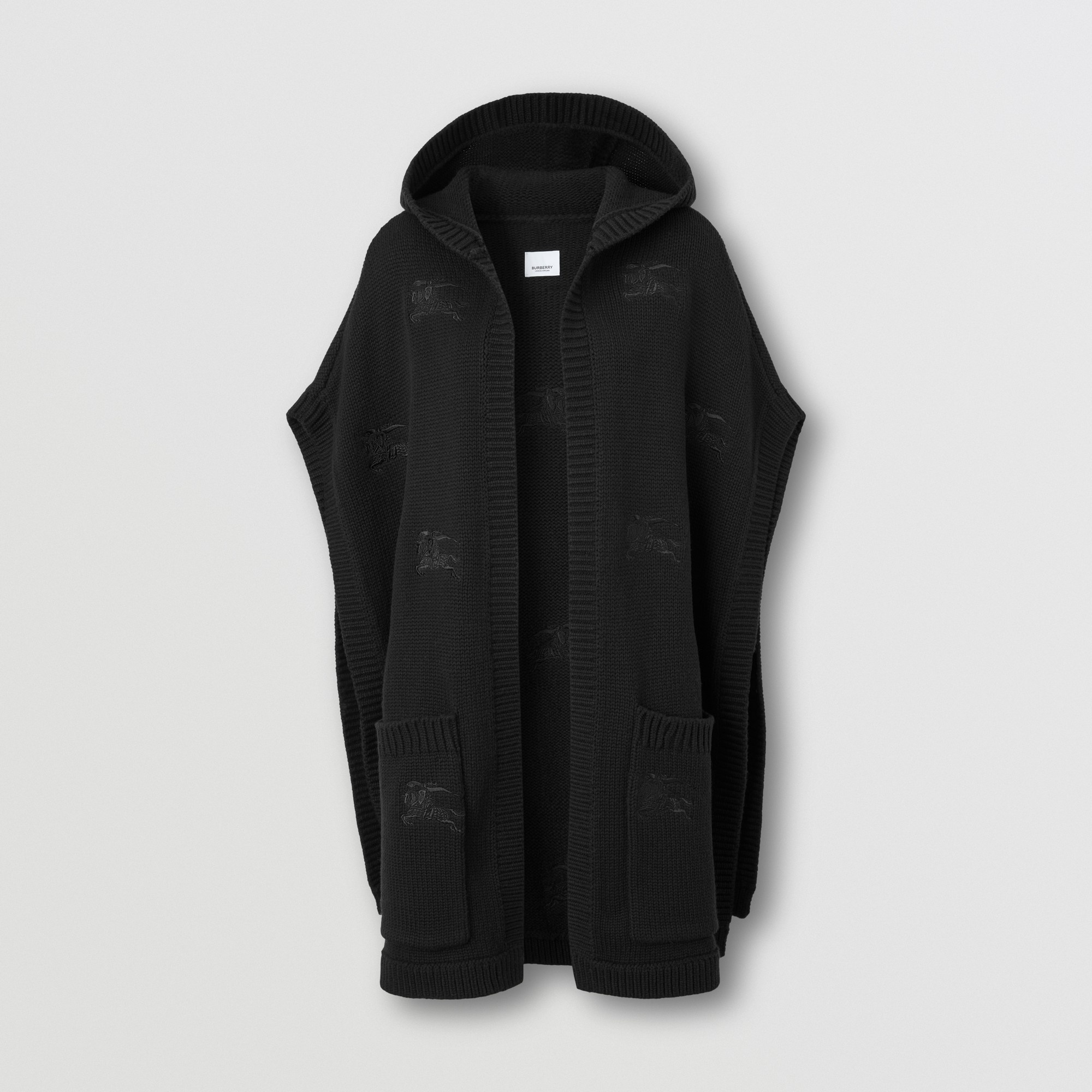 Embroidered EKD Wool Cashmere Hooded Cape 4