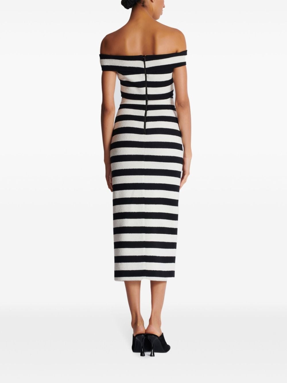 off-shoulder striped top - 3
