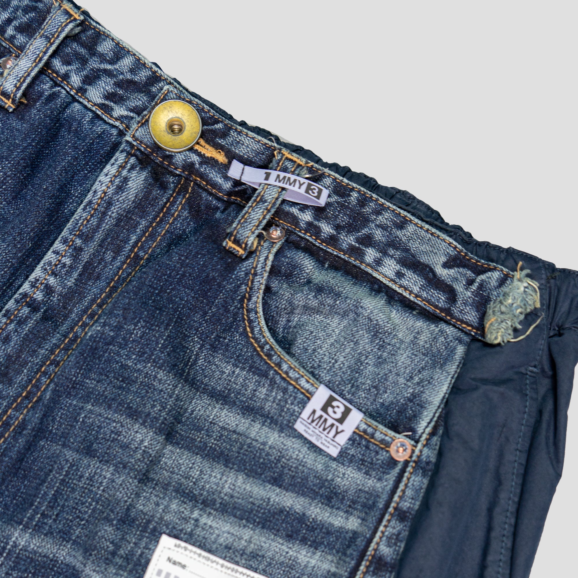 DENIM COMBINED EASY PANTS - 5