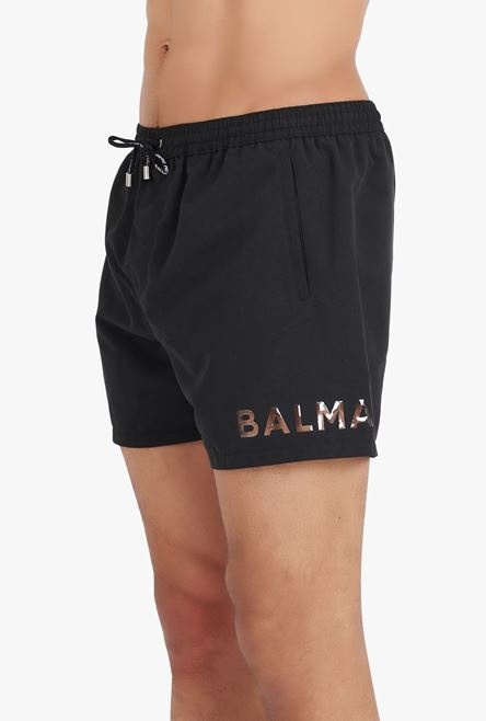 Black swimsuit with transparent Balmain logo print - 6
