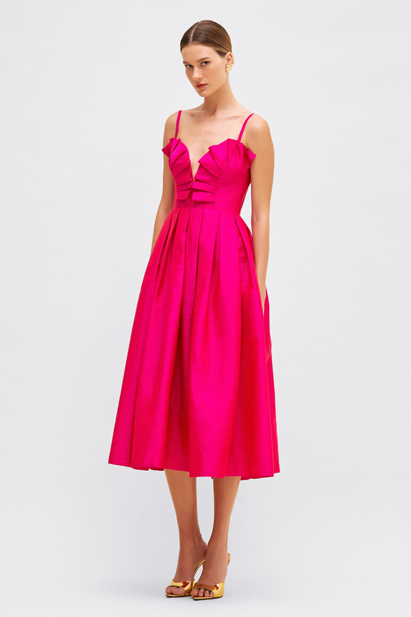 TAFFETA BLOOM MIDI DRESS 1