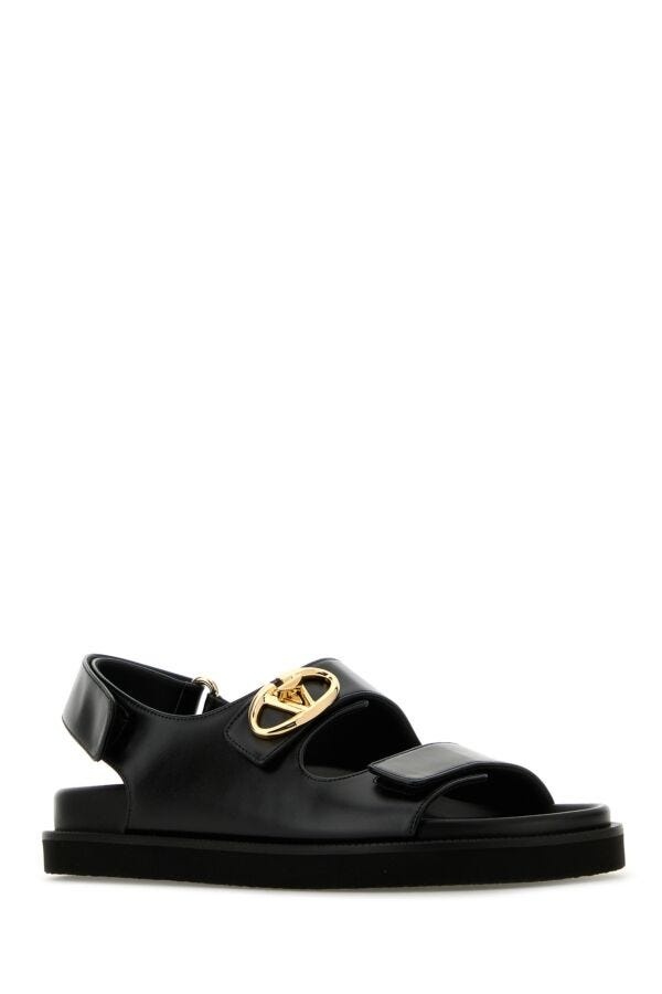 Black leather sandals - 2