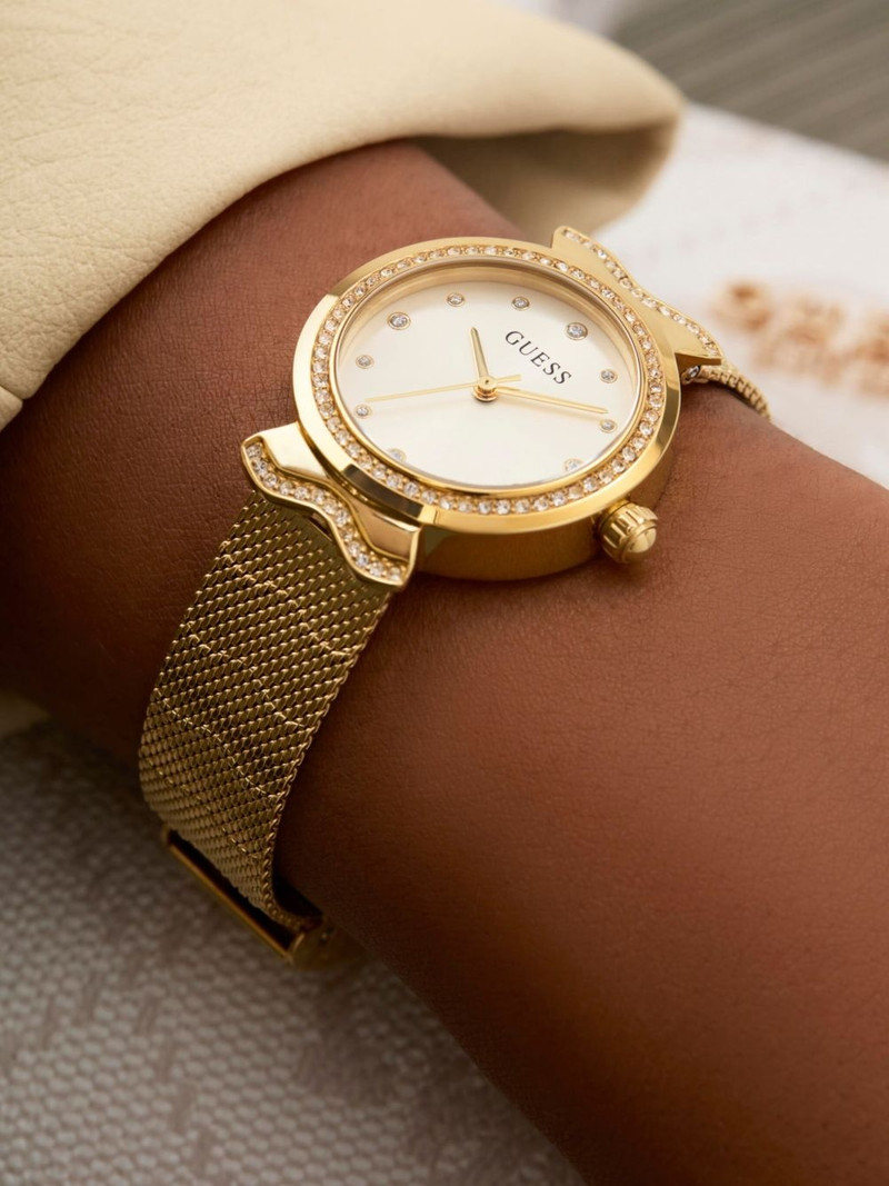 GUESS USA crystal-embellished 33mm outlook