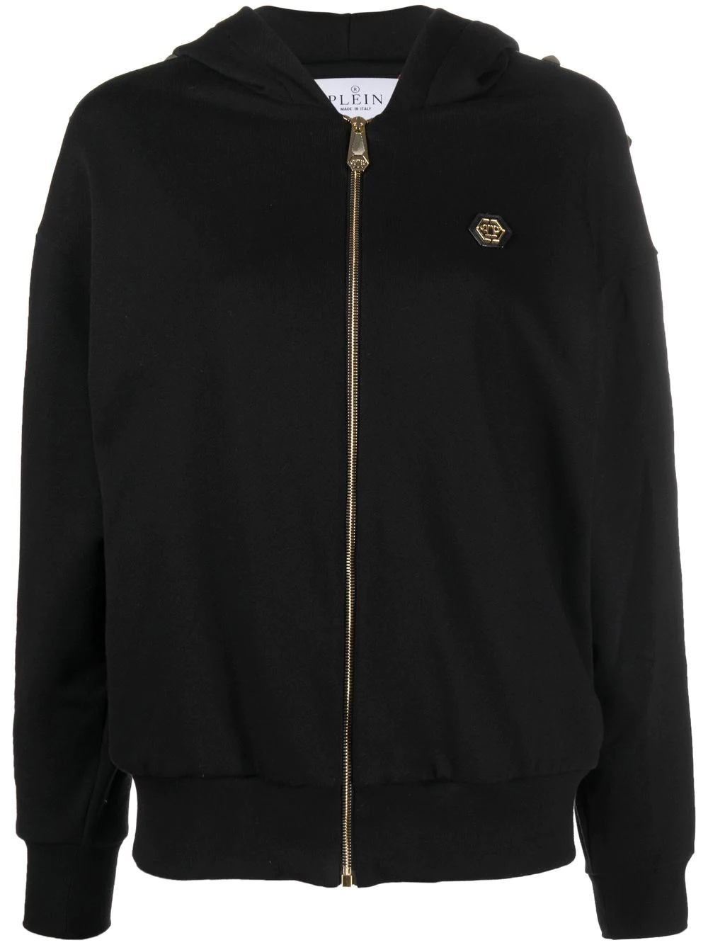 studded zip-front hoodie - 1