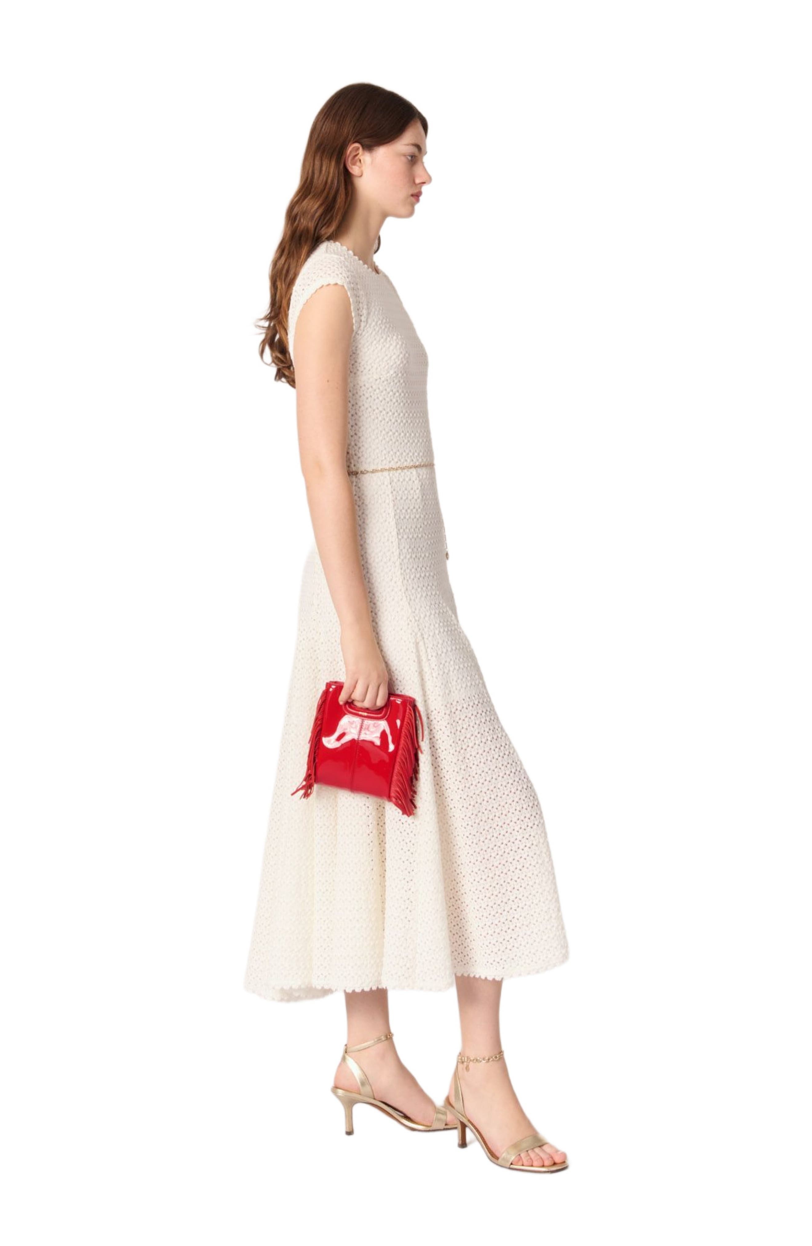 maje Crochet-knit maxi dress in White at Nordstrom - 3