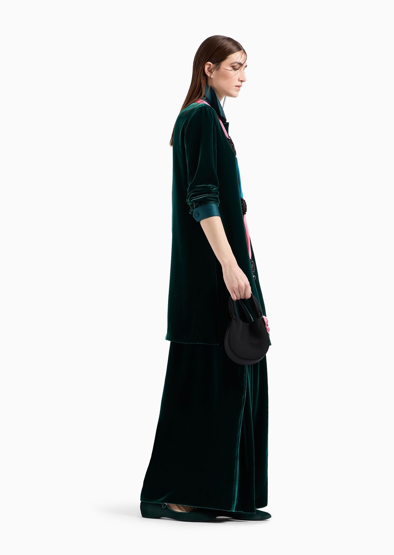 Velvet and silk long-sleeved tunic - 4