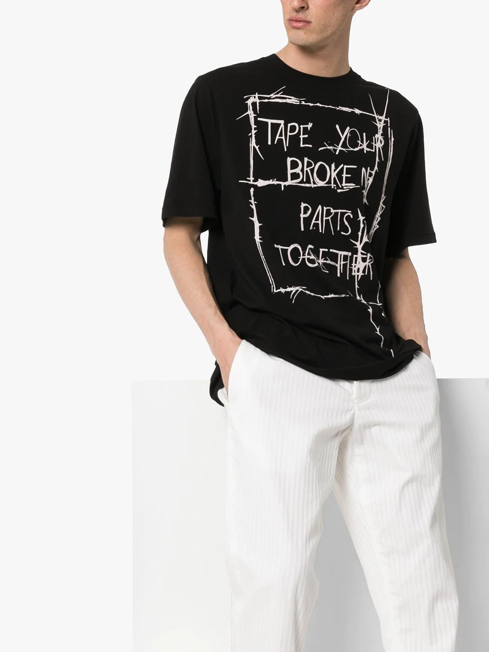 slogan short sleeve cotton T-shirt - 3