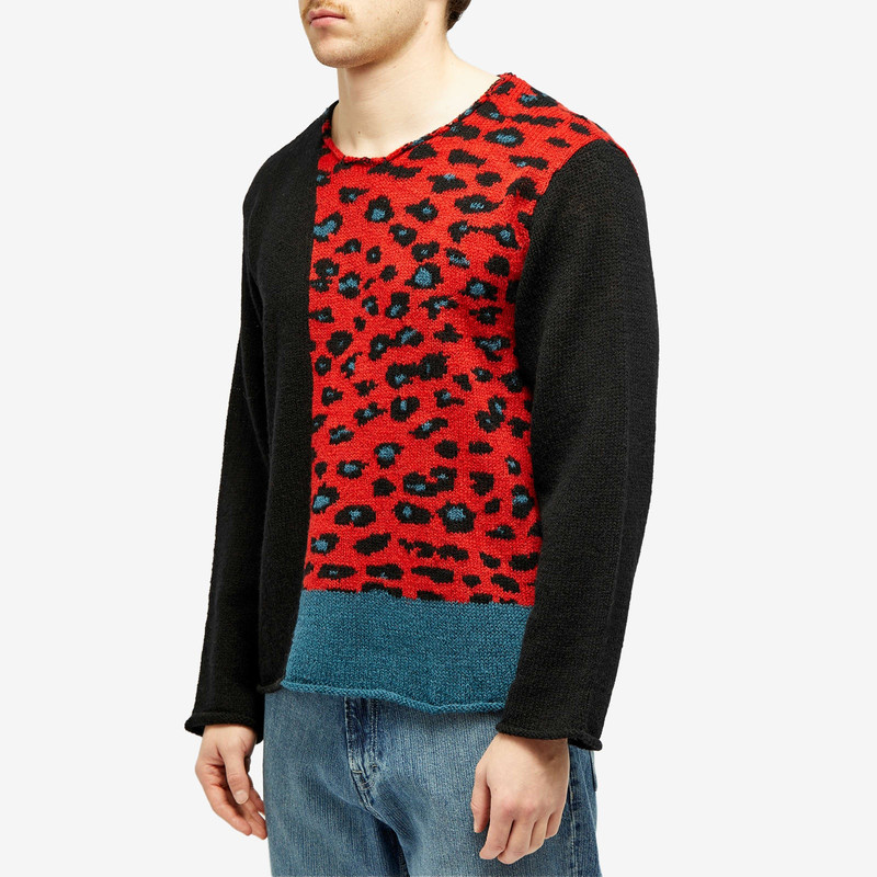 UNDERCOVER Undercover Panelled Leopard Crew Knit outlook