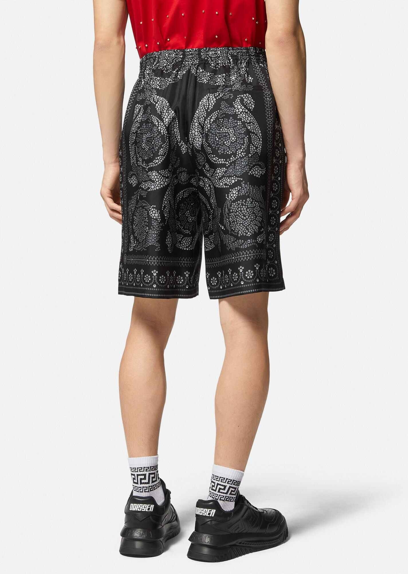 Barocco Silhouette Silk Shorts - 4