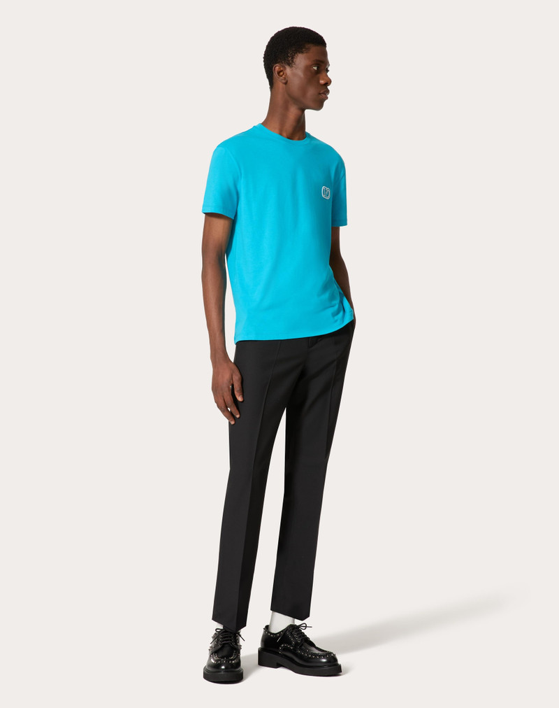 Valentino COTTON T-SHIRT WITH VLOGO SIGNATURE PATCH outlook