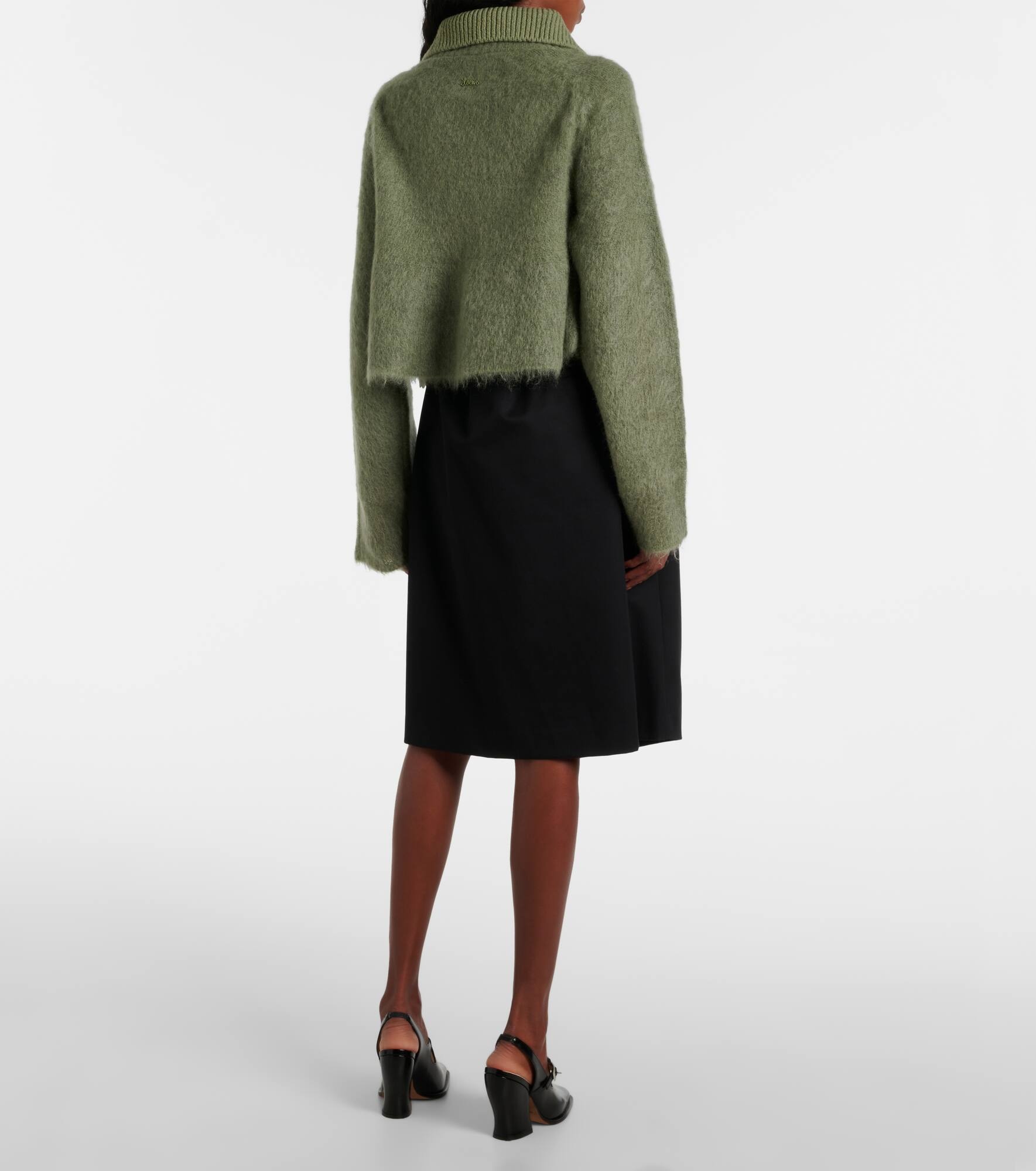 Peplum mohair-blend polo sweater - 3