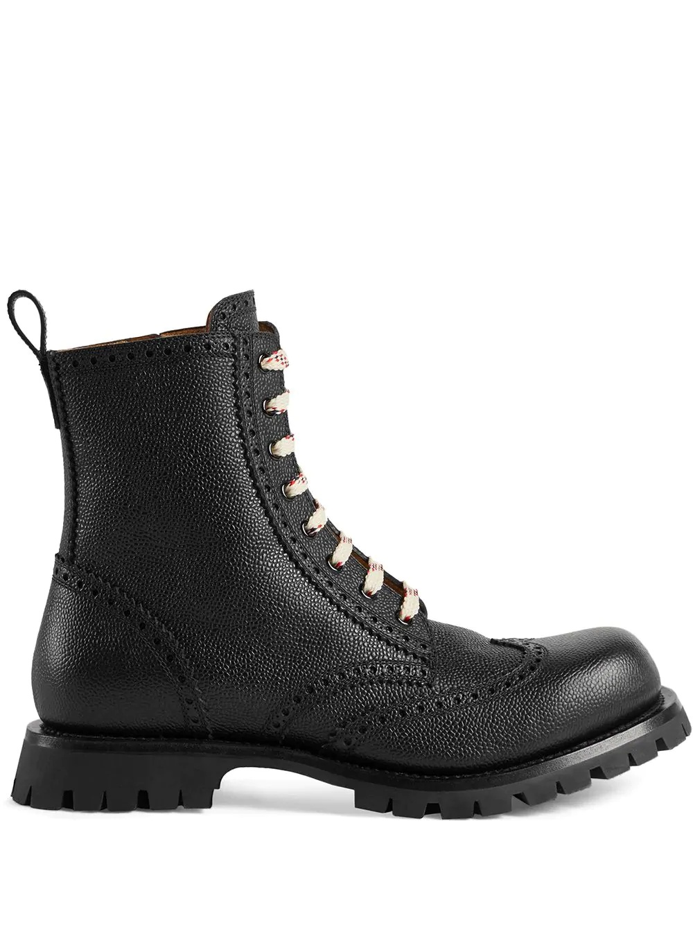 Leather brogue lace up boot - 1