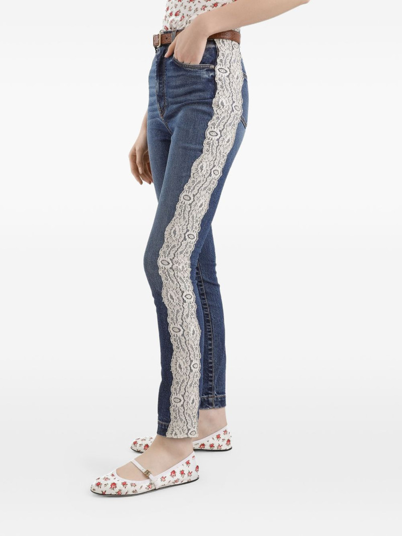 lace panel denim jeans 4