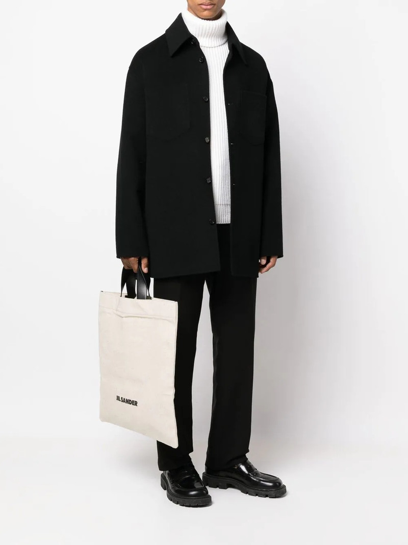 Jil Sander logo-print linen tote bag outlook