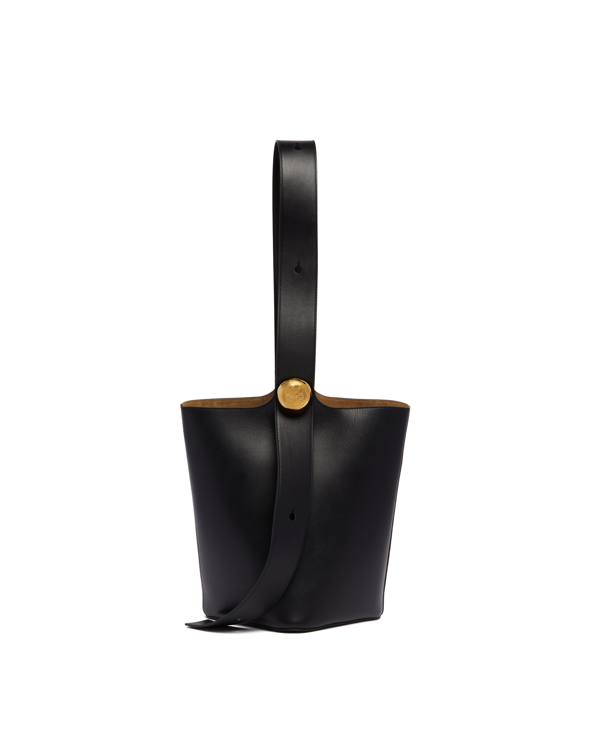 Black Medium Pebble Bucket Bag - 1