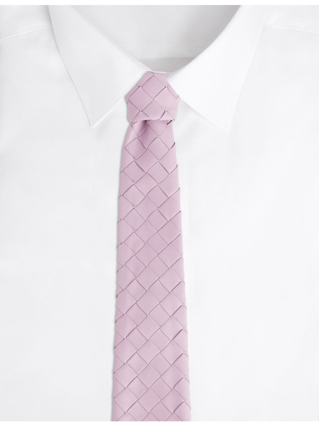 Intrecciato Woven Leather Tie - 2
