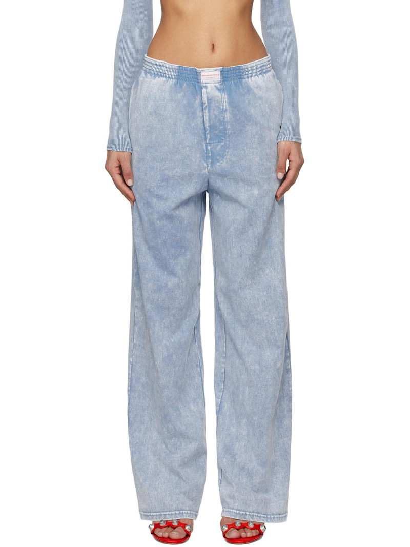 Blue Wide-leg Lounge Pants 1