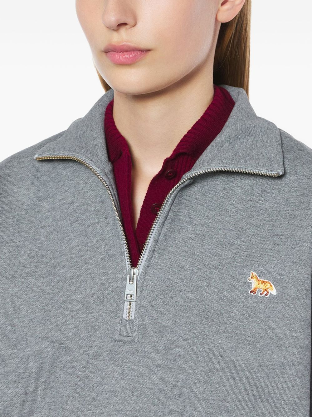embroidered half-zip sweatshirt - 4
