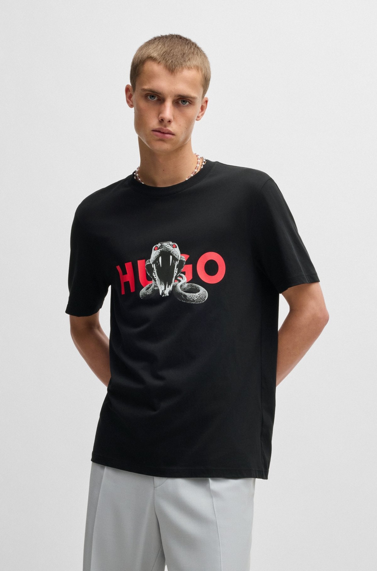 OVERSIZE-FIT T-SHIRT IN COTTON WITH ANIMAL GRAPHIC - 2