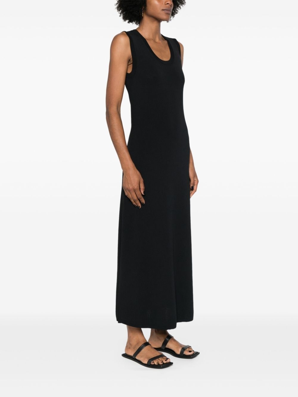 scoop-neck knitted midi dress - 3