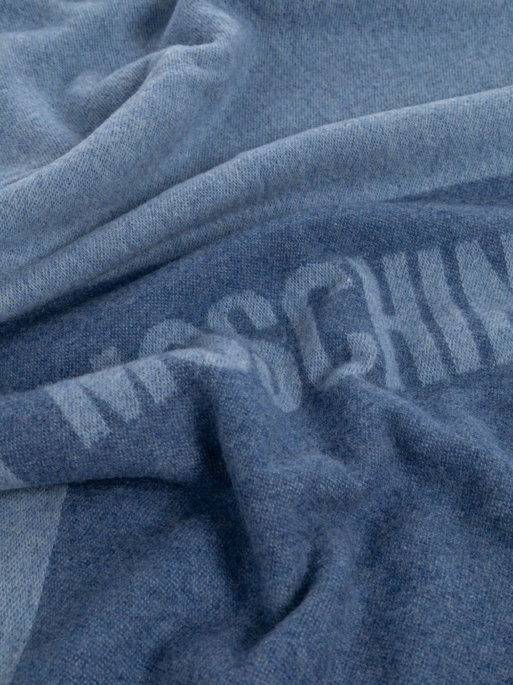 logo-detailed fringed scarf - 3