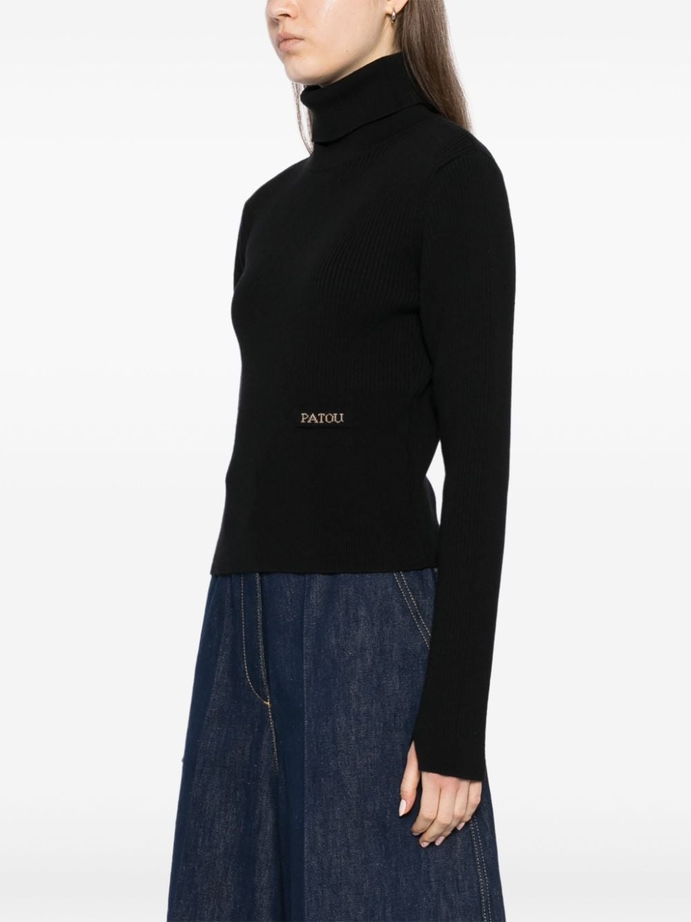 ribbed turtleneck jumper - 3