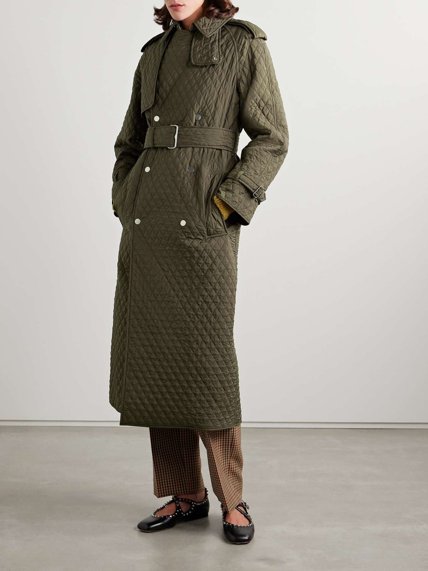 Burberry Belted double-breasted quilted padded shell trench coat