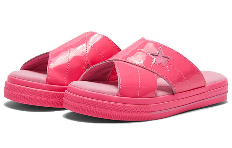(WMNS) Converse OPI One Star Slide Retro Unisex Pink Slippers 565662C - 4