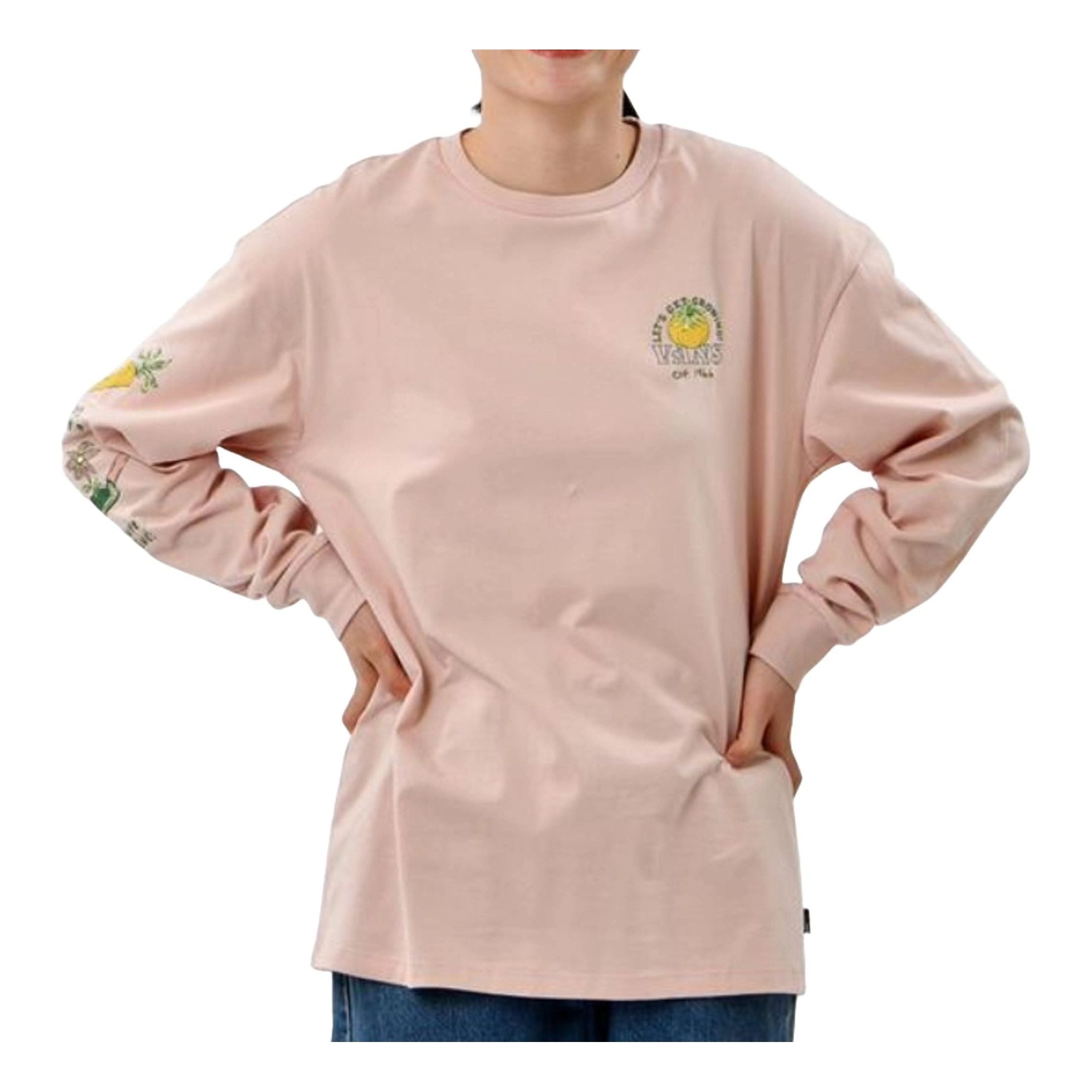 (WMNS) Vans Growth Garden Long Sleeve T-Shirt 'Pink' VN0007AMBQL - 3