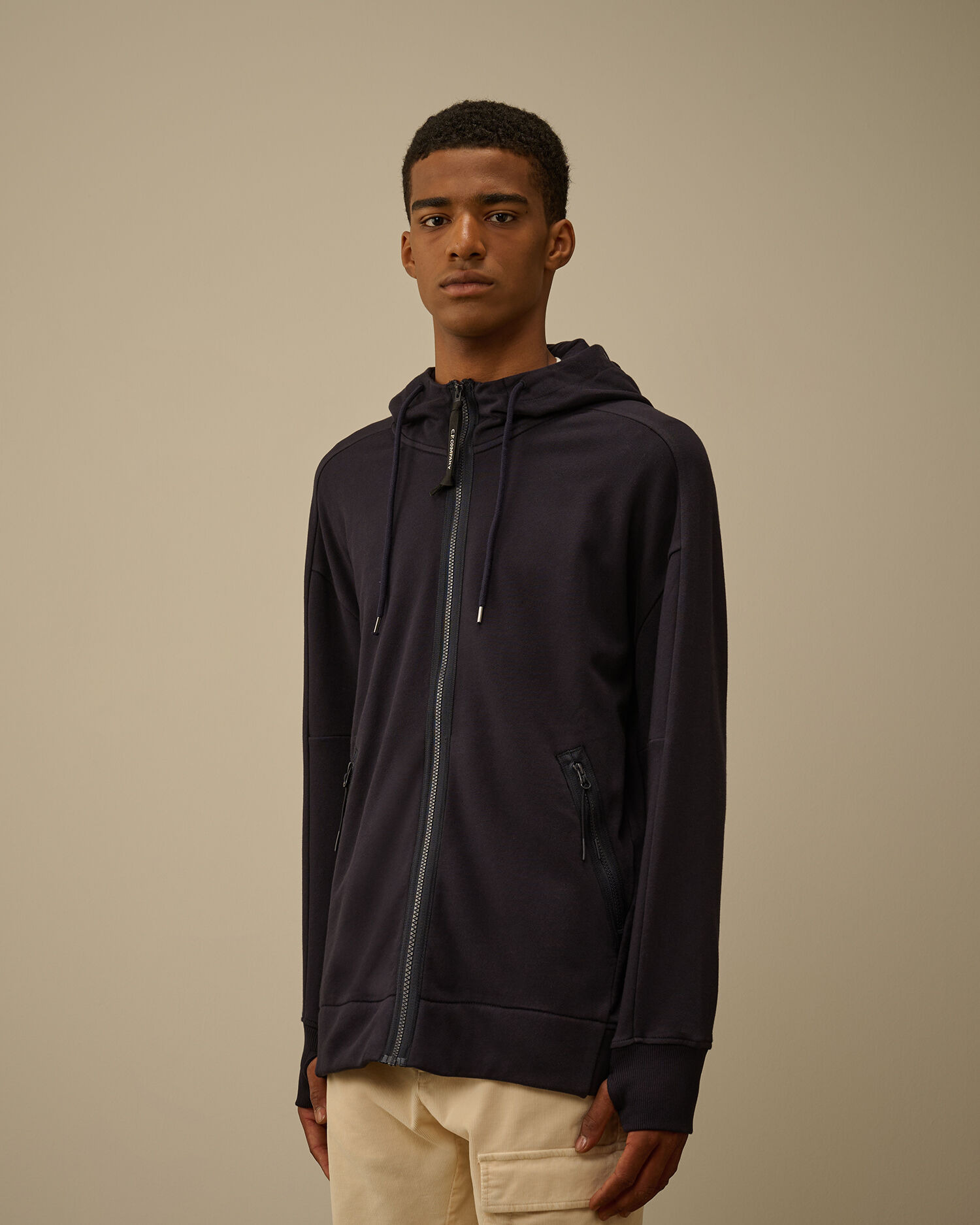 Diagonal Raised Fleece Goggle Sweatshirt - 3