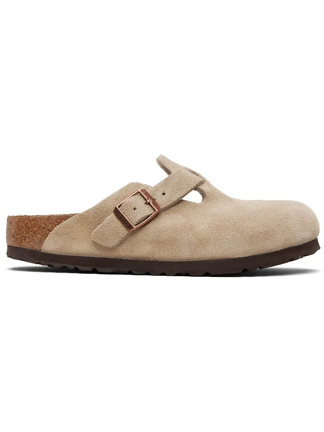 Taupe Regular Boston Soft Footbed Suede Leather Loafers - 1