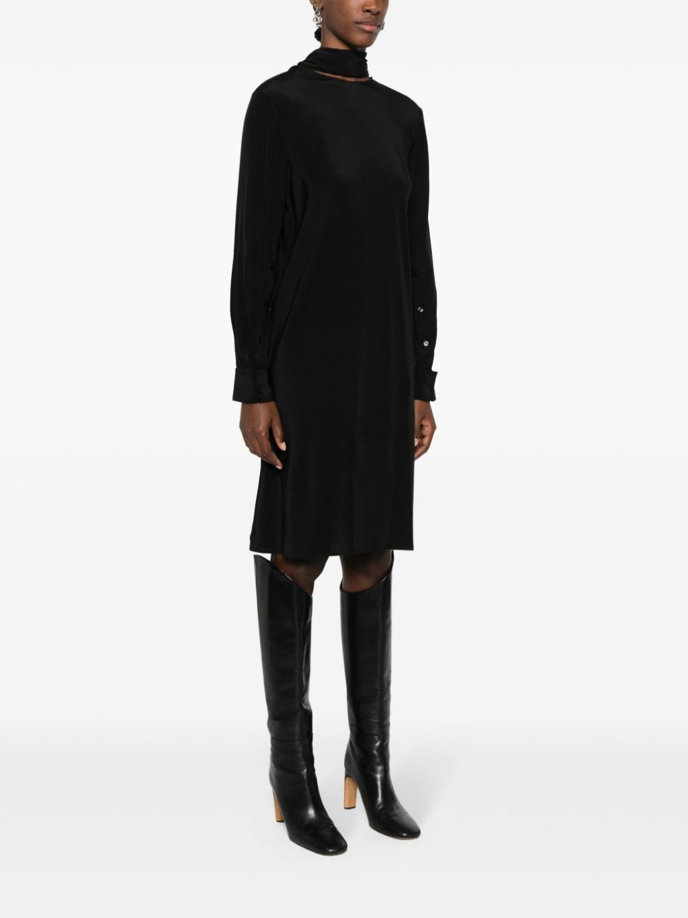 V-neck silk mini dress - 3