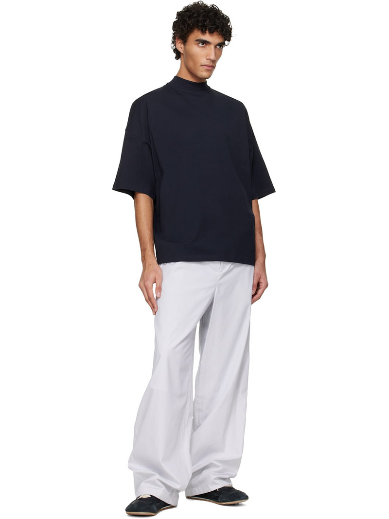 Jil Sander Navy Cotton Mock-Neck T-Shirt outlook