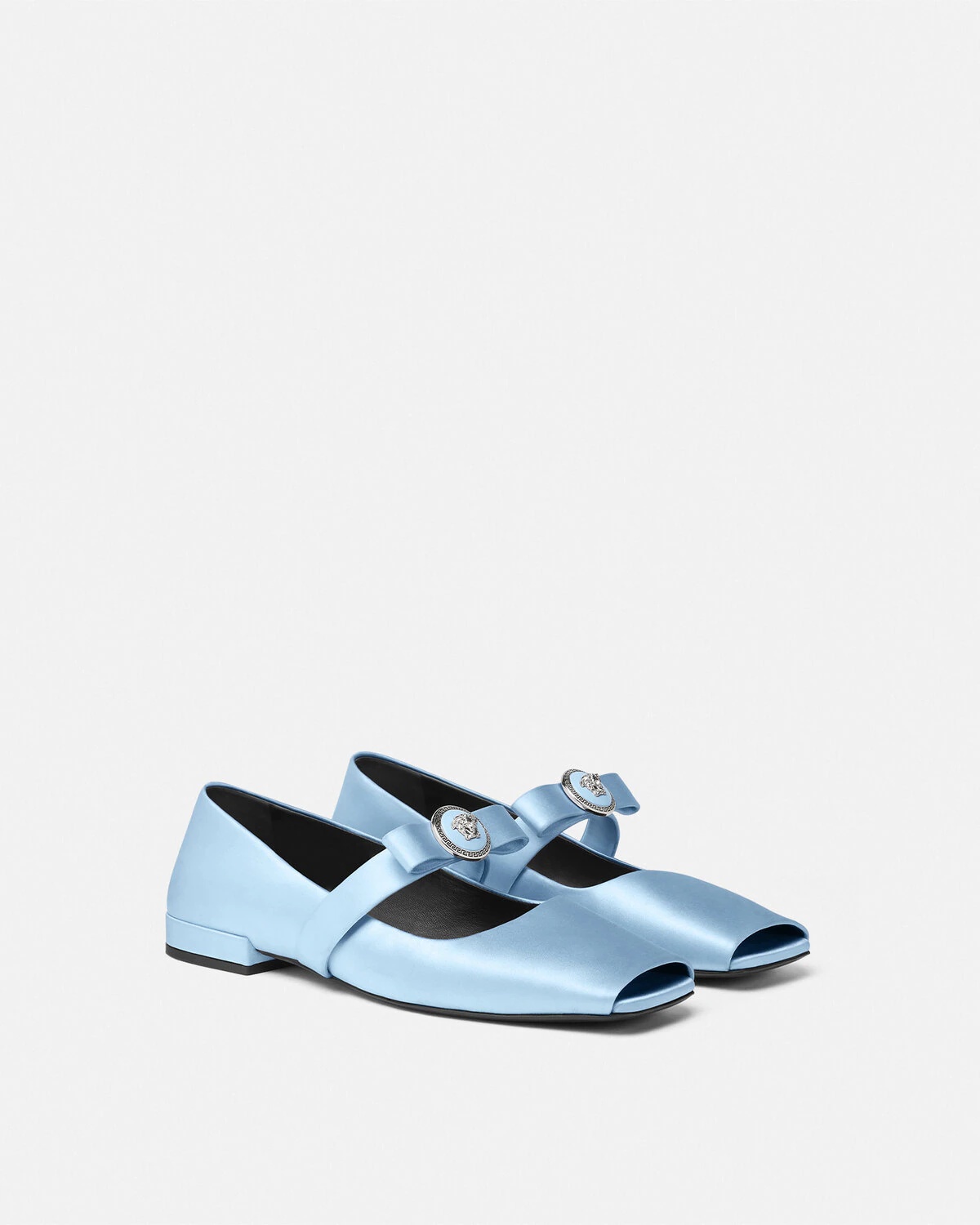 Gianni Ribbon Open Satin Ballerinas - 2
