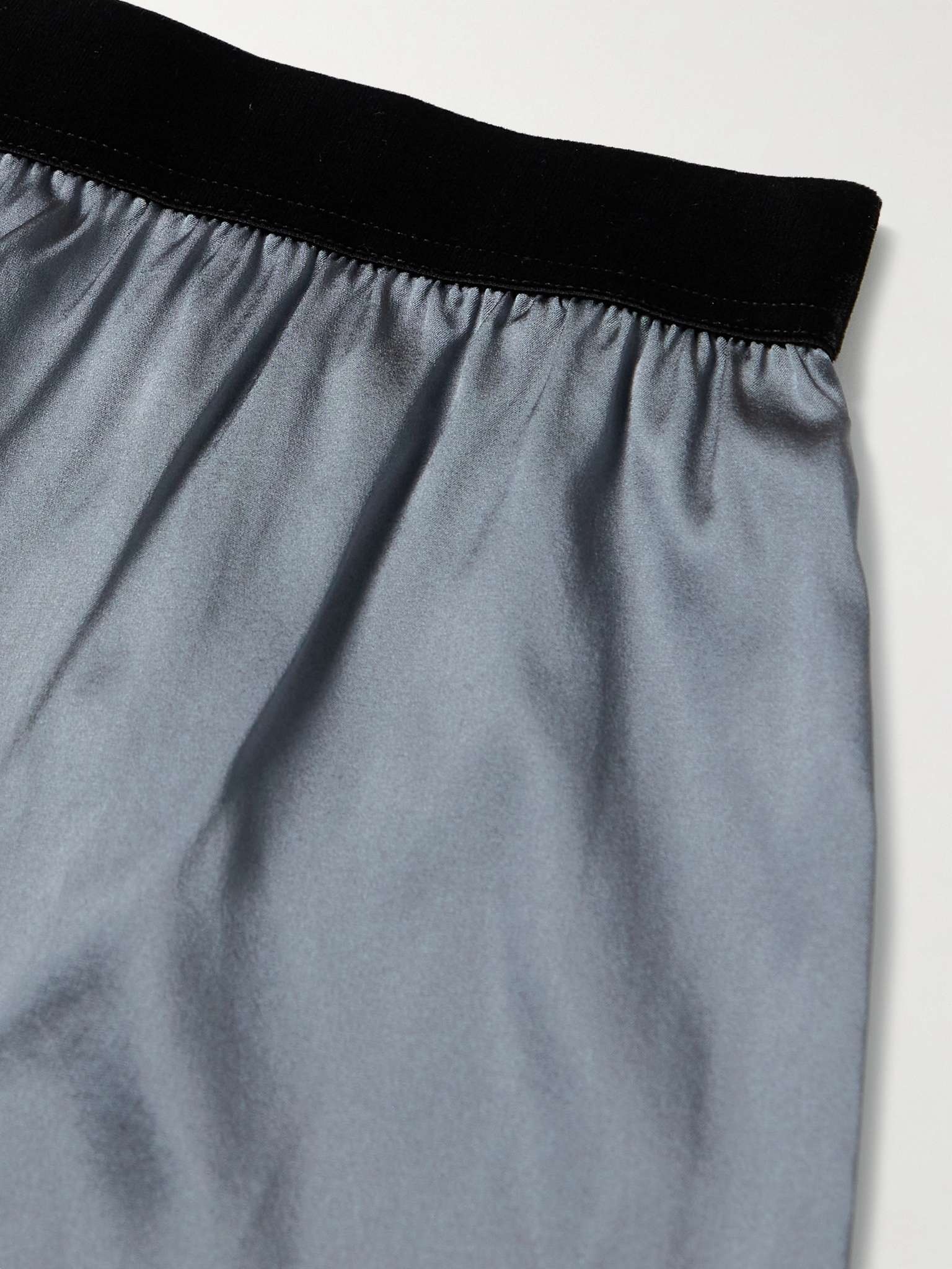 Velvet-Trimmed Stretch-Silk Satin Boxer Briefs - 4