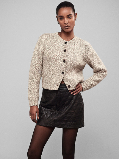 FRAME Marl Cardi Sweater in Cream Multi outlook