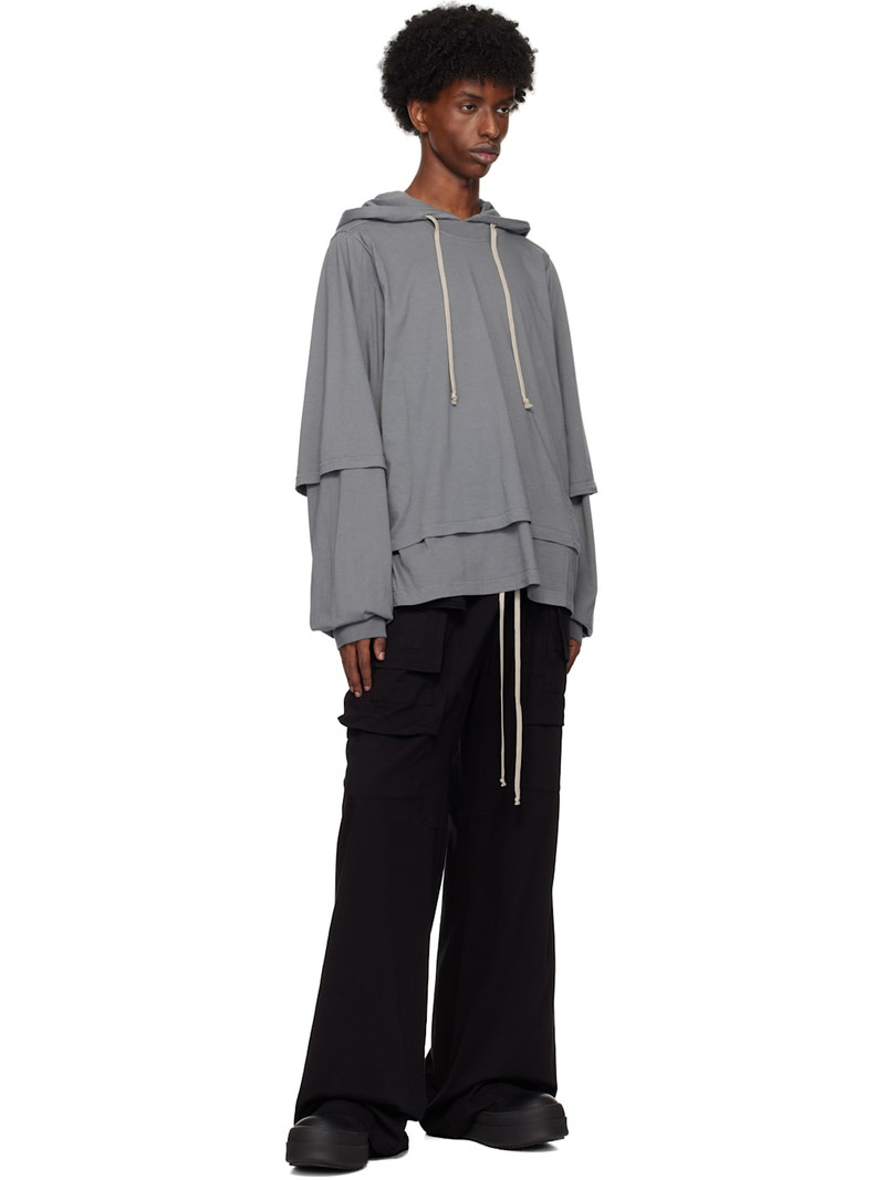 Rick Owens DRKSHDW Gray Porterville Hustler Hoodie outlook