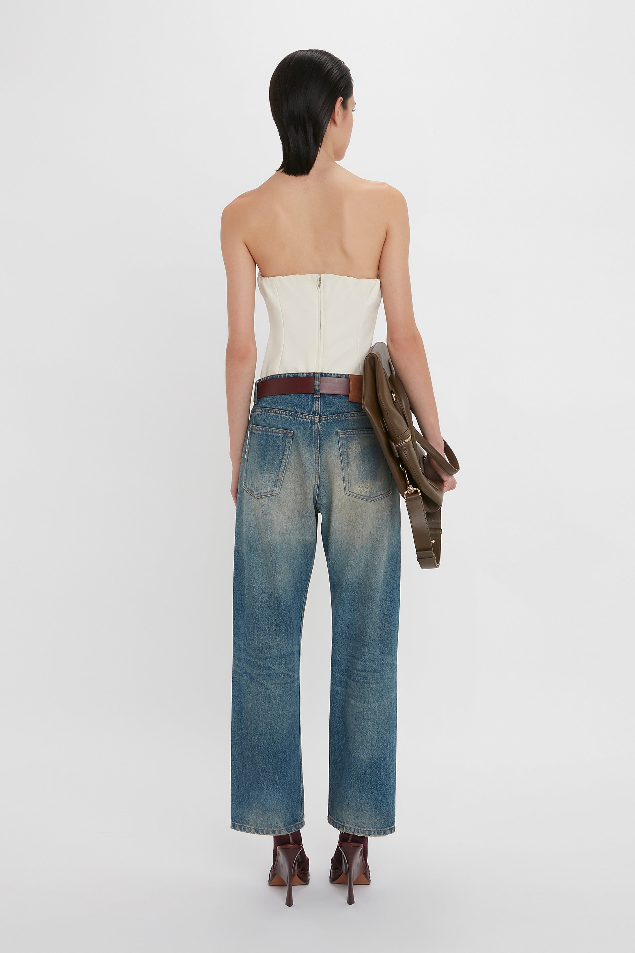 Corset Top In Antique White - 4