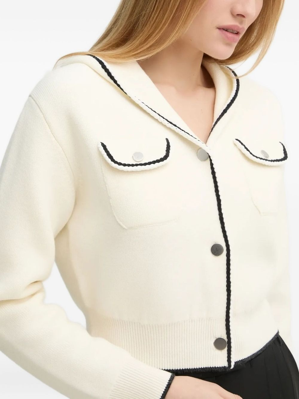piped-trim cardigan - 3