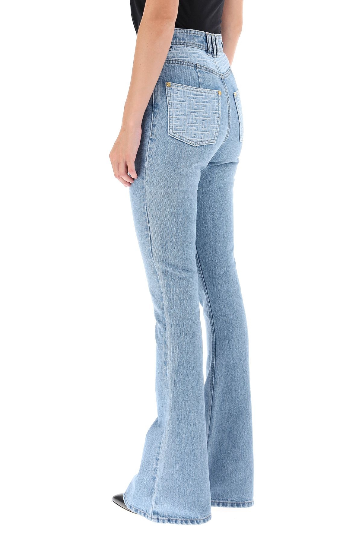 MONOGRAM FLARED JEANS - 4