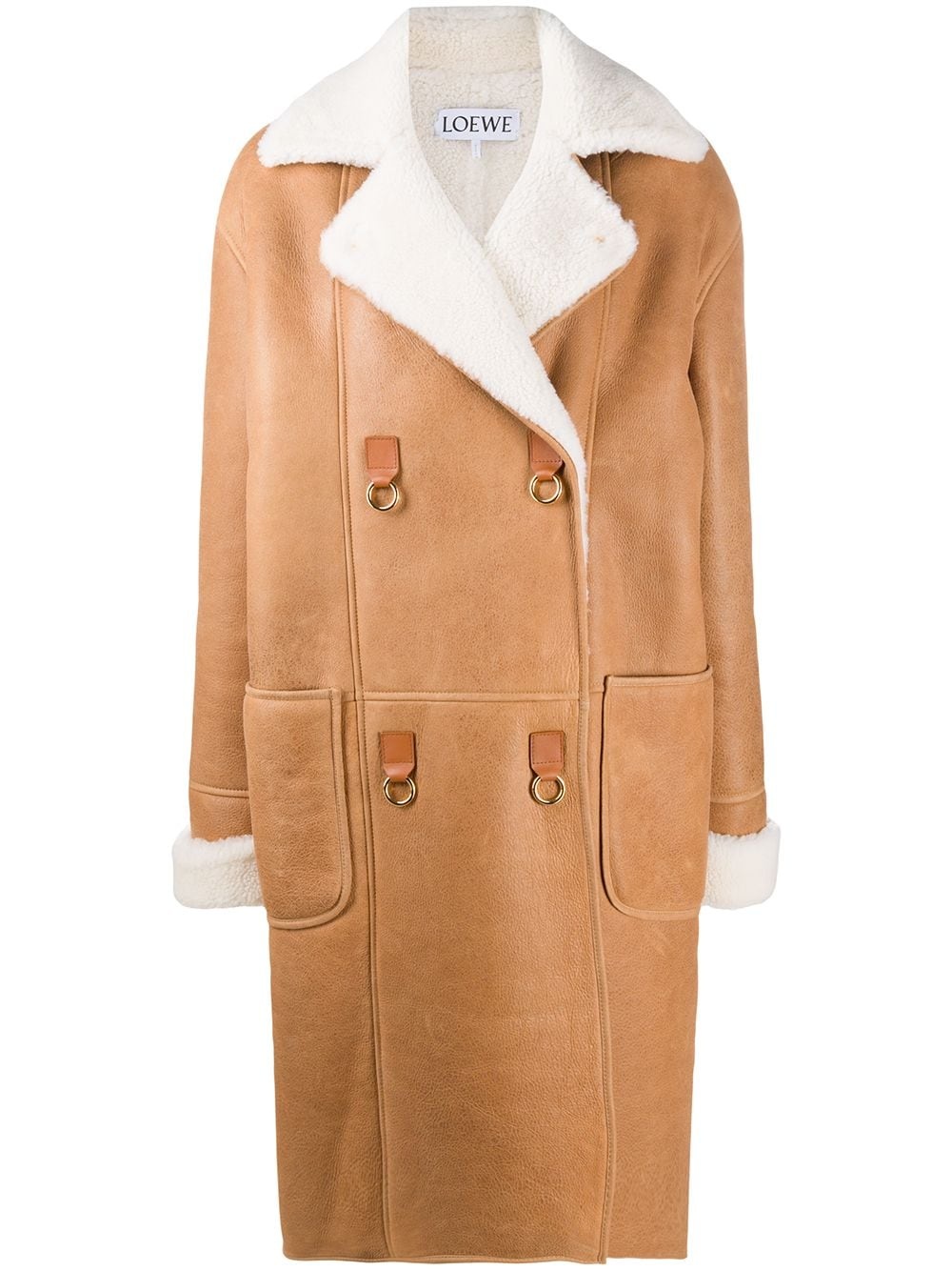 oversized textured double-breasted coat - 1