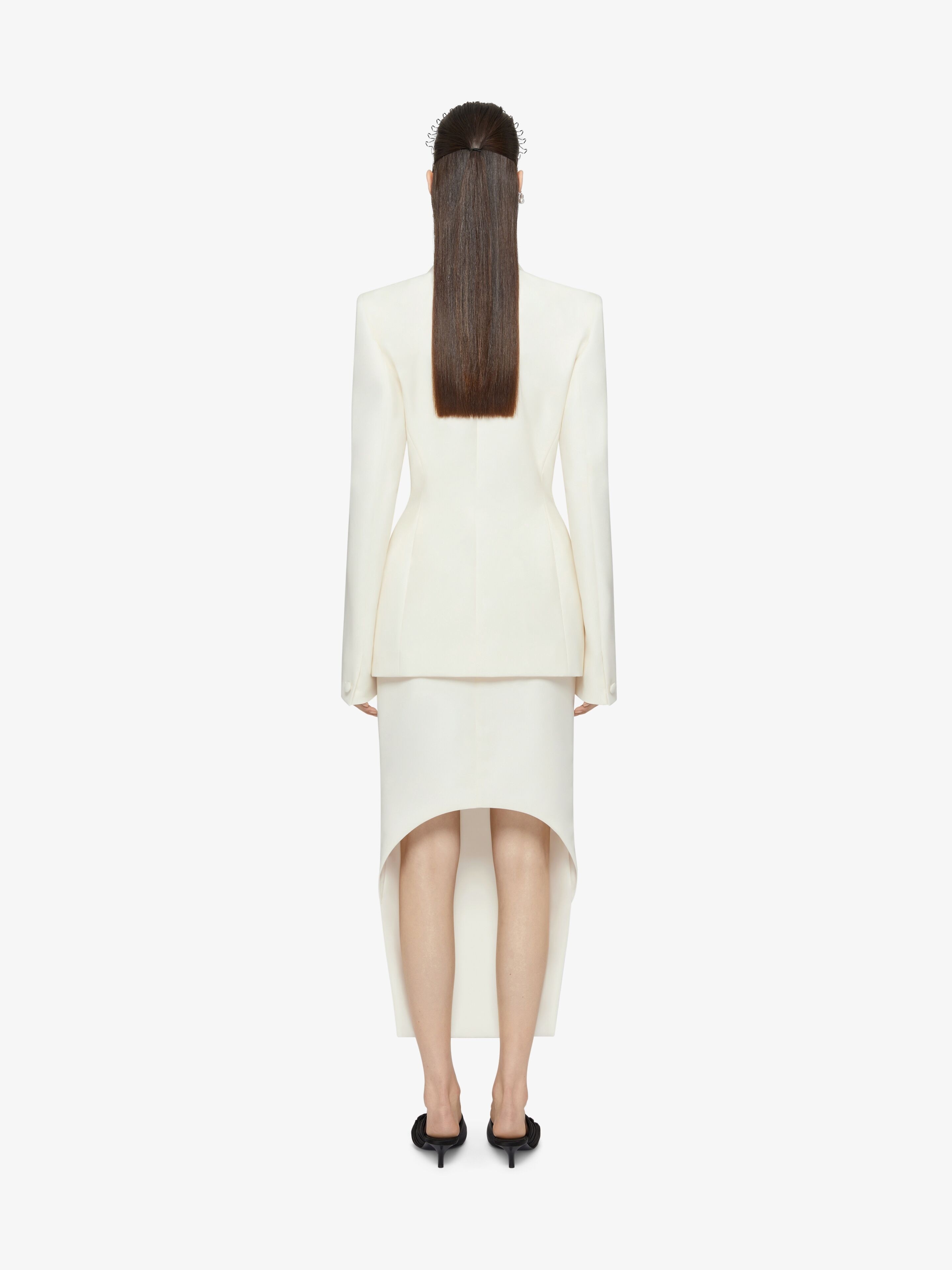ASYMMETRIC SKIRT IN WOOL AND MOHAIR - 4
