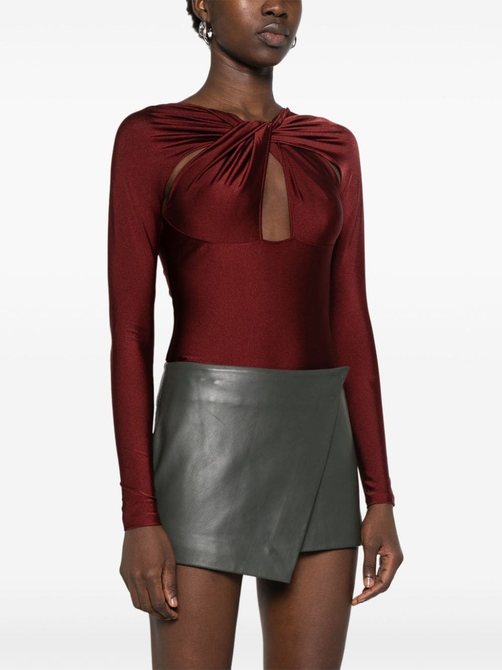 twisted cut-out bodysuit - 3