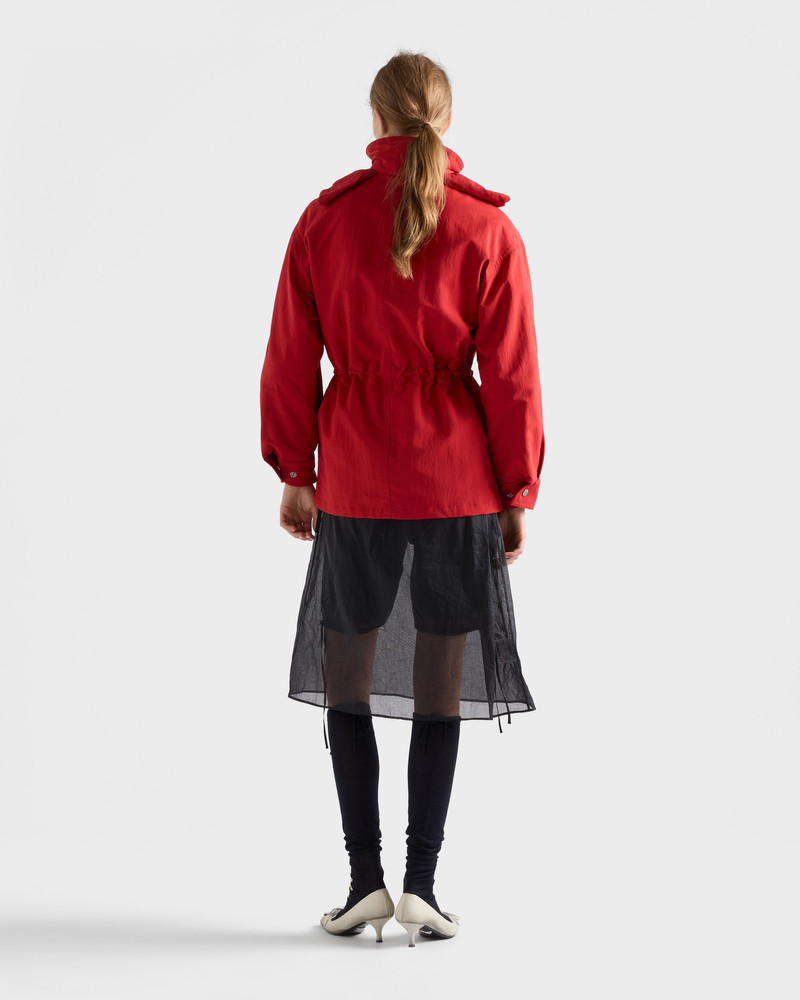 Technical fabric parka with shearling trim 5
