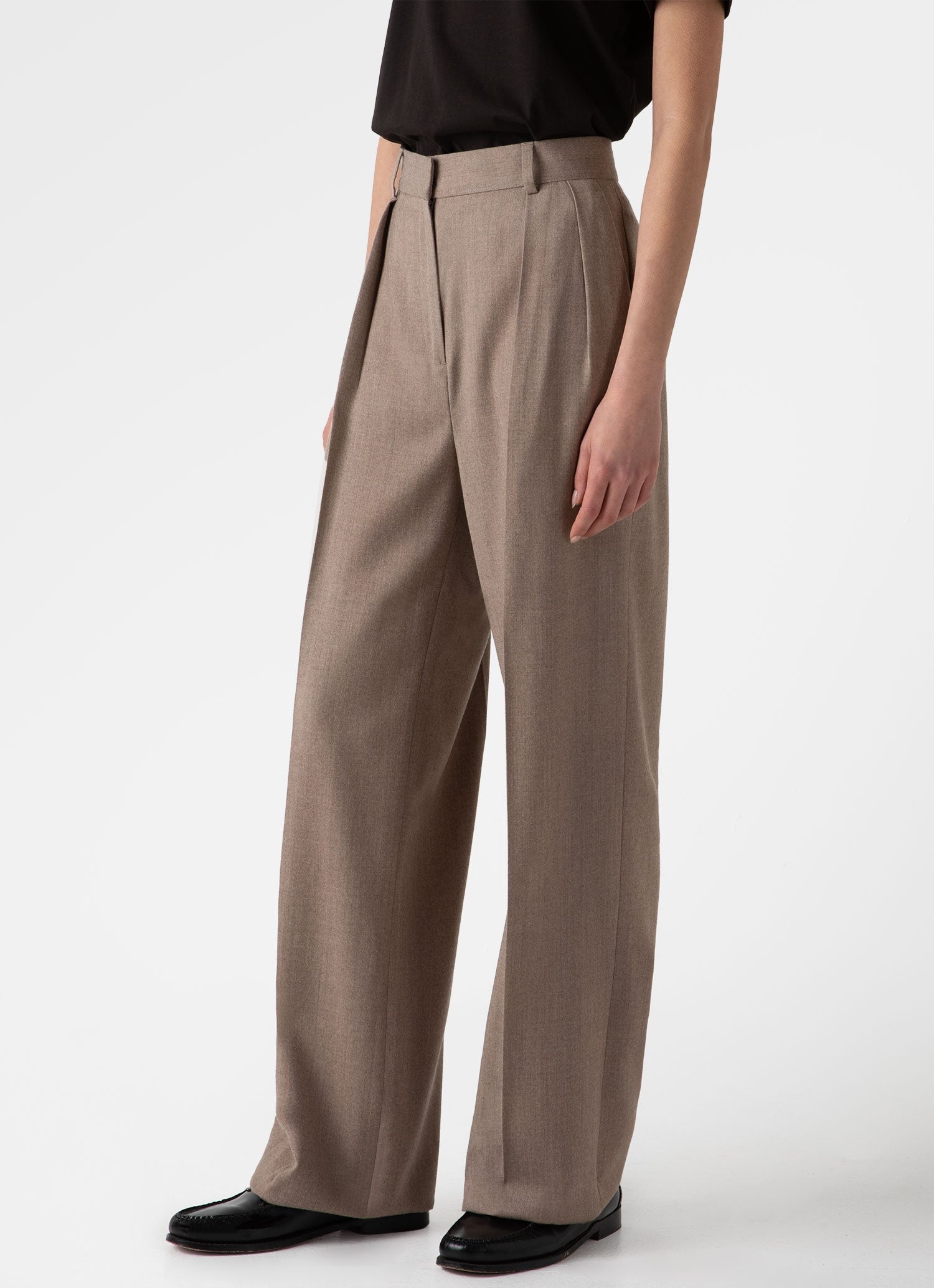 Pleated Wool Flannel Trouser - 3