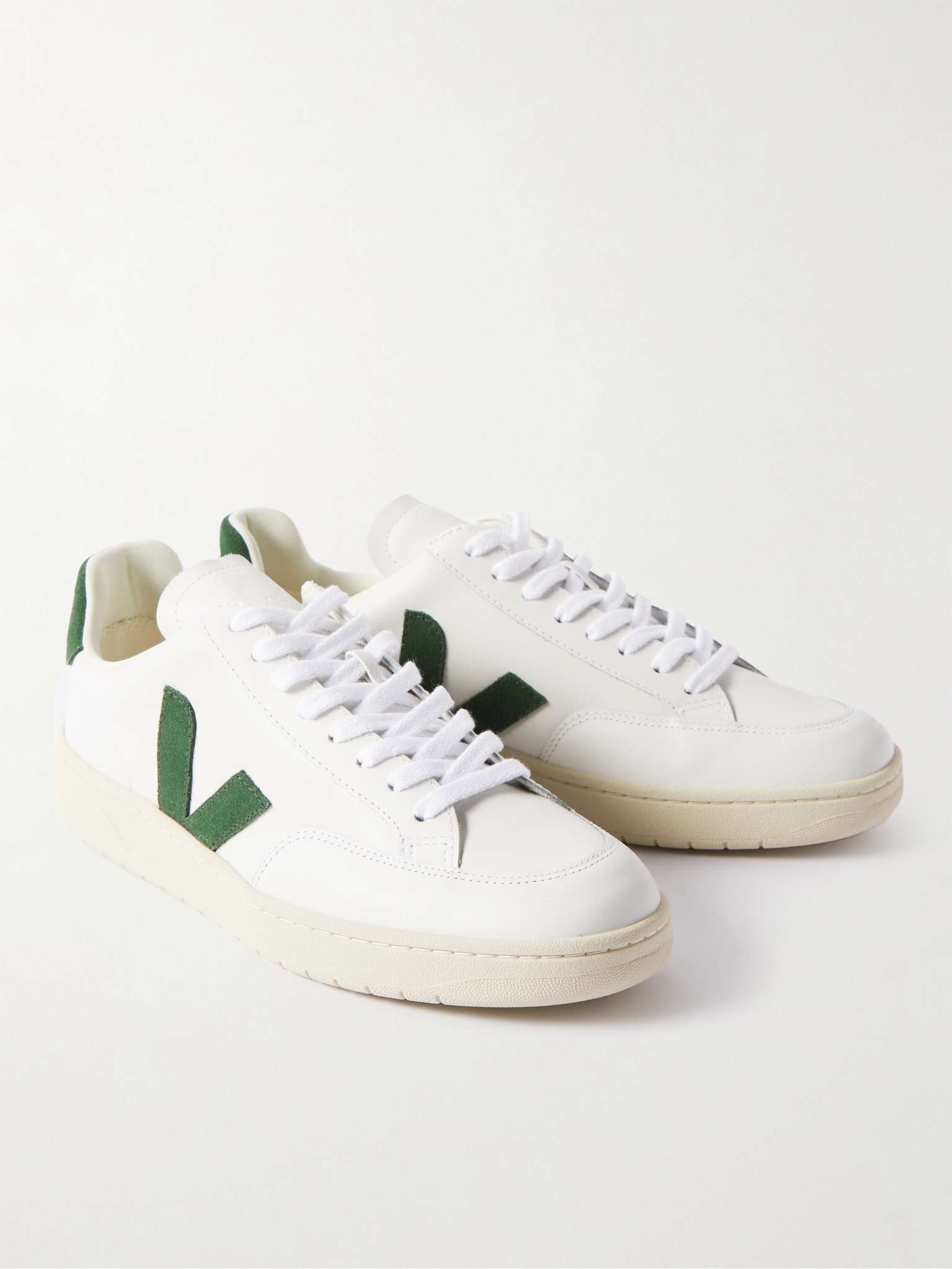 V-12 Suede-Trimmed Leather Sneakers - 4