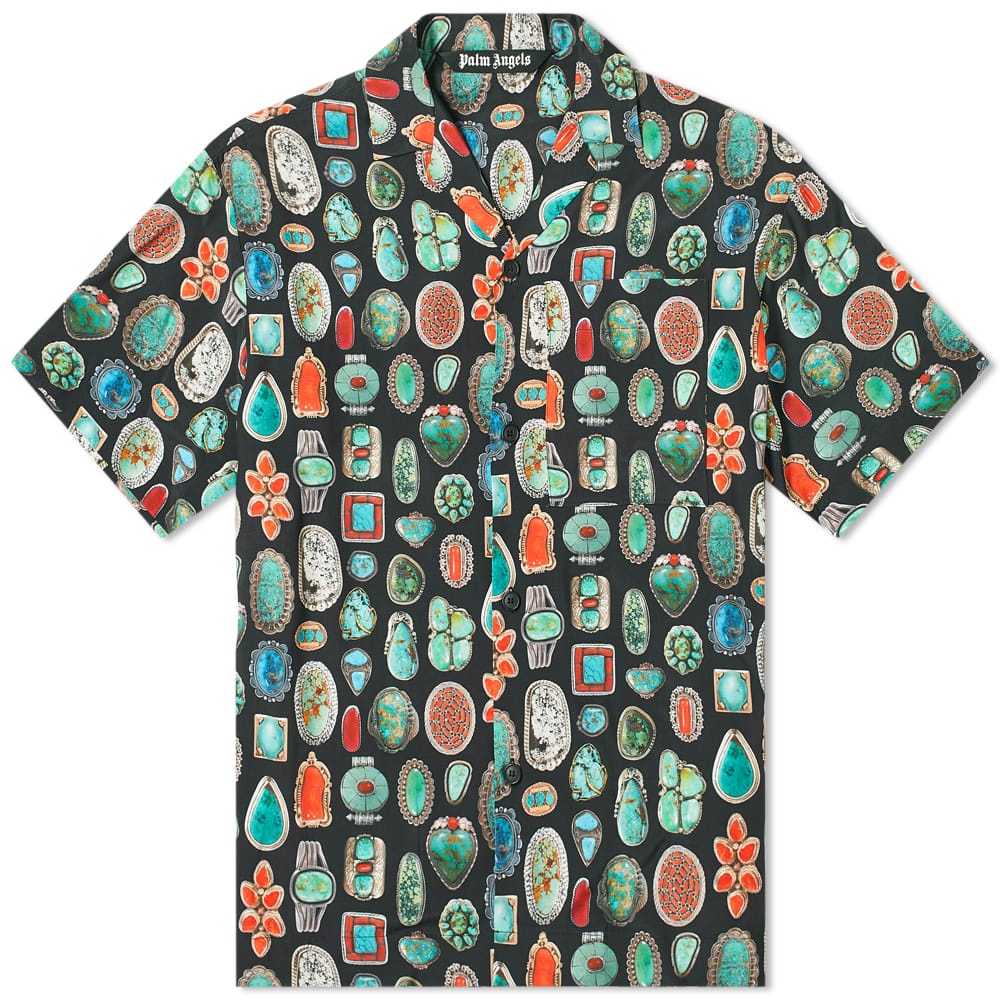 Palm Angels Back Logo Jewel Print Vacation Shirt - 1