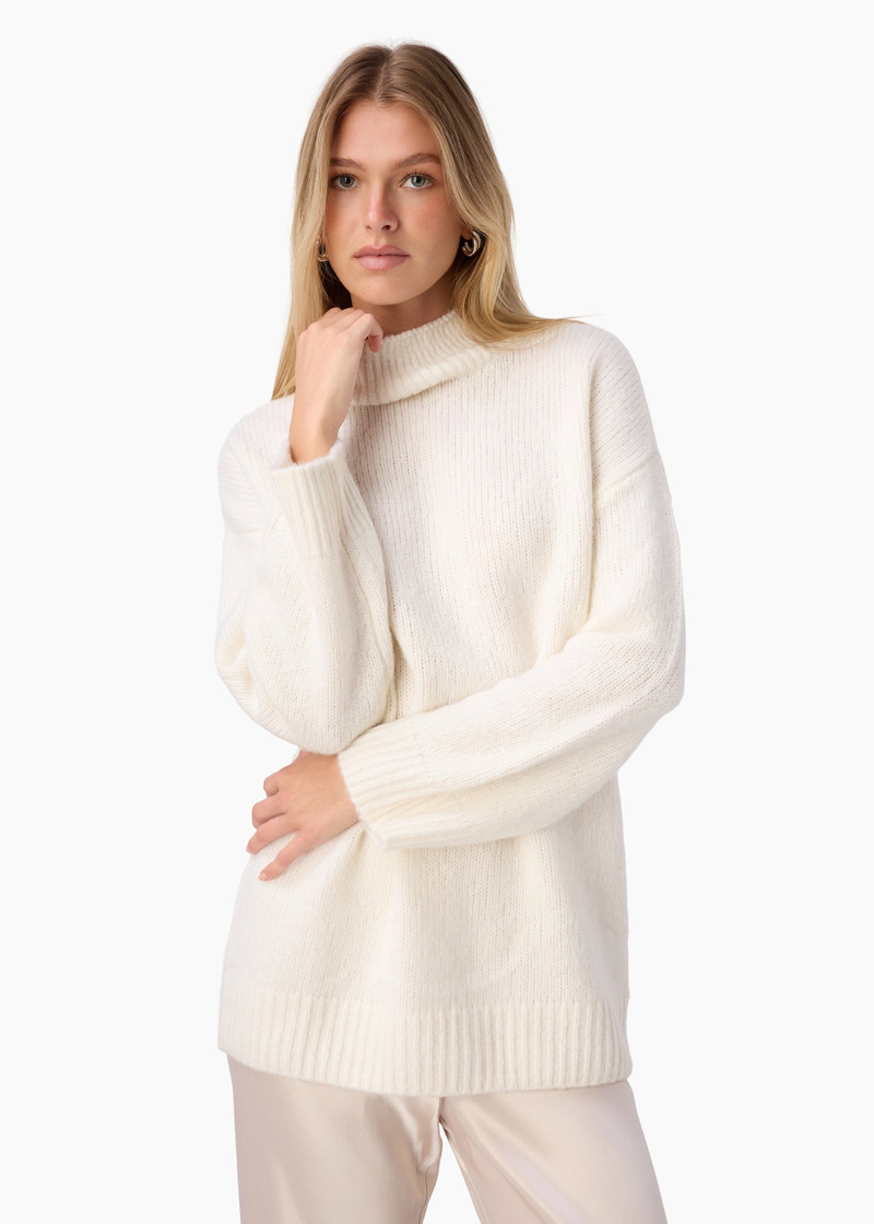 CATHERINE CASHMERE BLEND SWEATER MACADAMIA 1
