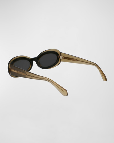 FERRAGAMO Classic Logo Acetate Oval Sunglasses outlook